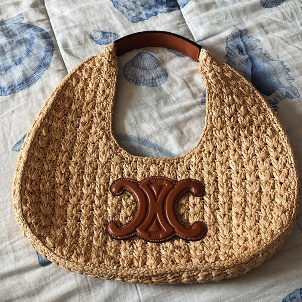 Celine Natural Woven Hobo Bag